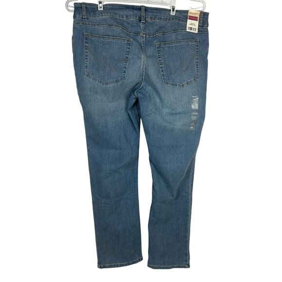 Wrangler Womens Straight Leg Medium Wash Denim Jeans Size 19 X 34 New - Picture 2 of 6
